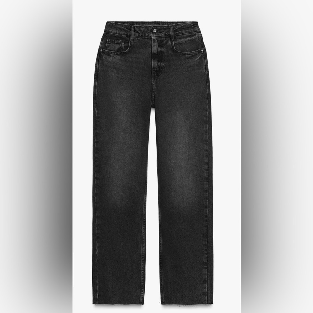 Zara faded black straight-leg Jeans